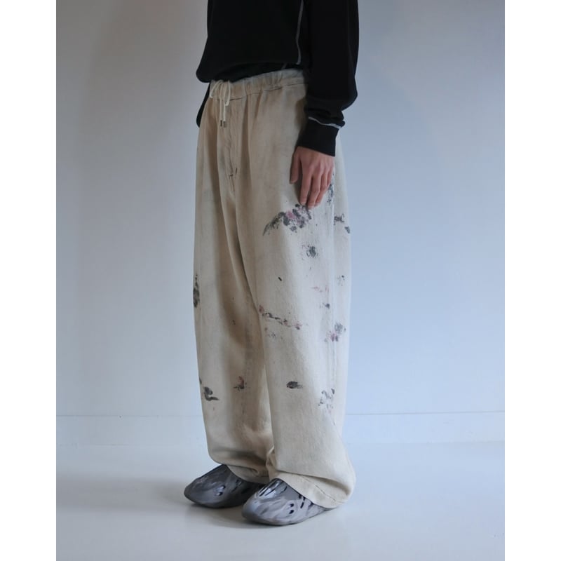 LOOSE DENIM WIDE EASY PANTS OFF WHITE | indepen