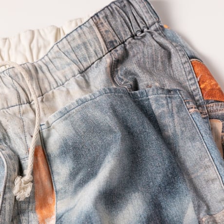 ARCHIVE DENIM COLLAGE WIDE EASY PANTS INDIGO