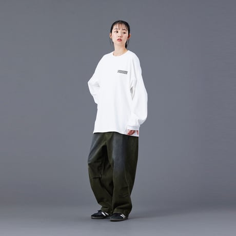 HANDWRITING PRINT CHINO SARROUEL PANTS