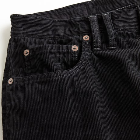 AN325 SULFUR DYED CORDUROY 5P WIDE PANTS SULFUR BLACK