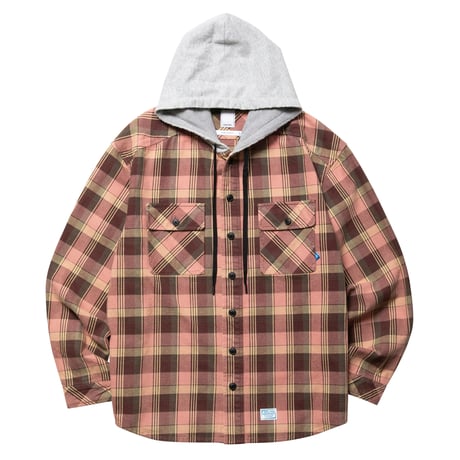 HOODED PLAID SHIRT