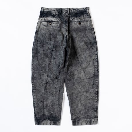 AN334 SULFUR DYED TUCK WIDE TROUSERS SULFUR BLACK