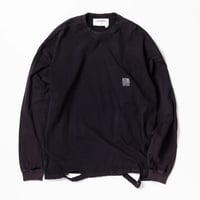 AN345 EMBROIDERY DAMAGED L/S T-S BLACK