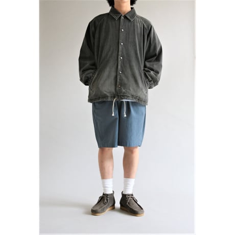 AN163-W DENIM COACH JACKET BLACK