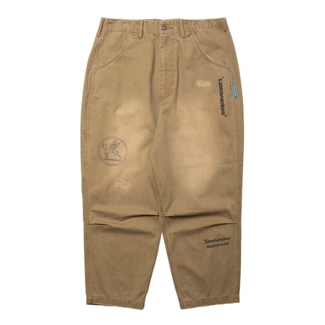 HANDWRITING PRINT CHINO SARROUEL PANTS