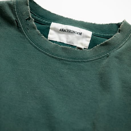 AN345 EMBROIDERY DAMAGED L/S T-S GREEN