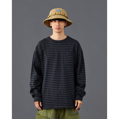 PIGMENT DYED STRIPED L/S
