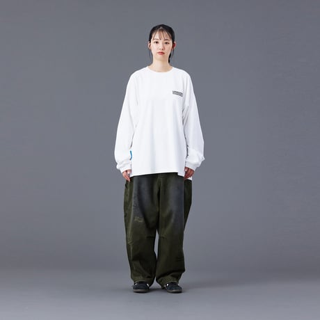 HANDWRITING PRINT CHINO SARROUEL PANTS