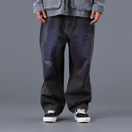 HANDWRITING PRINT CHINO SARROUEL PANTS