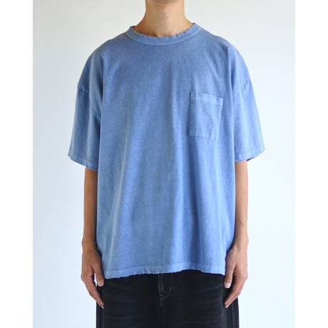 PIGMENT DYED POCKET S/S T-S BLUE