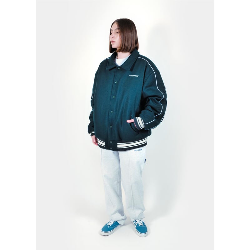 COLLARED MELTON STADIUM JACKET | independence