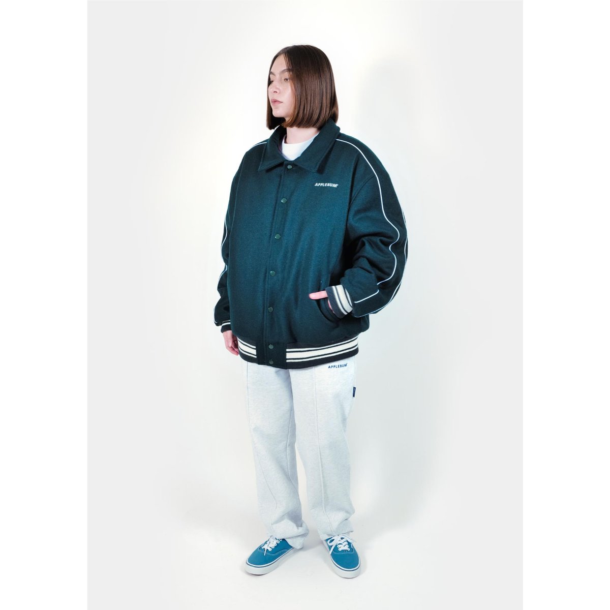 COLLARED MELTON STADIUM JACKET | independence