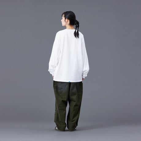 HANDWRITING PRINT CHINO SARROUEL PANTS