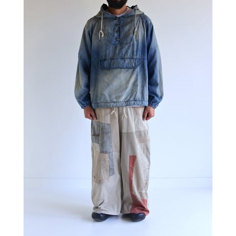 AGING UTILITY DENIM ANORAK PULLOVER