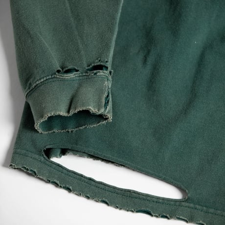 AN345 EMBROIDERY DAMAGED L/S T-S GREEN