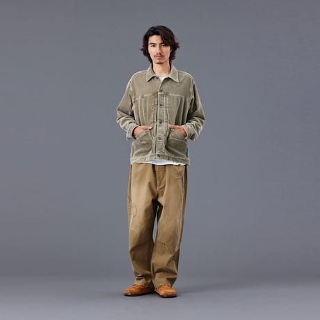 HANDWRITING PRINT CHINO SARROUEL PANTS