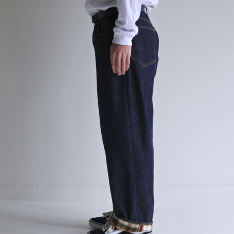 AN333 CHEAK COMBI DENIM 5P PANTS INDIGO(OW)