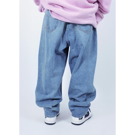“SELENA” WIDE TAPERED DENIM PANTS (DAMAGE)