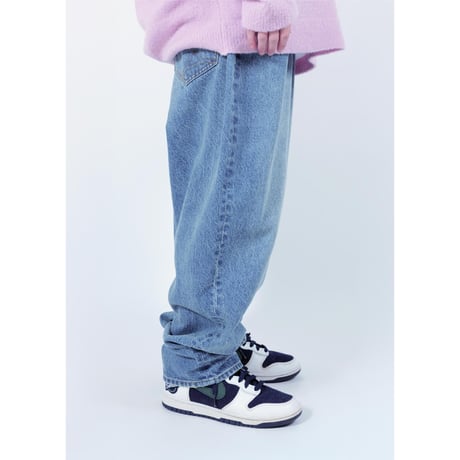 “SELENA” WIDE TAPERED DENIM PANTS (DAMAGE)
