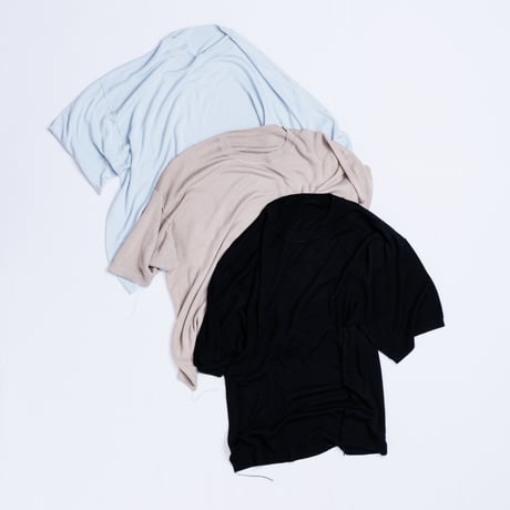 PLAIN KNIT S/S T-S BEIGE