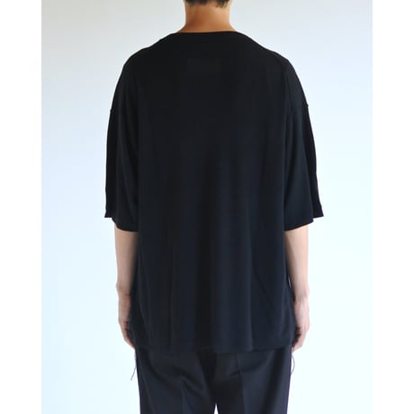 PLAIN KNIT S/S T-S BLACK