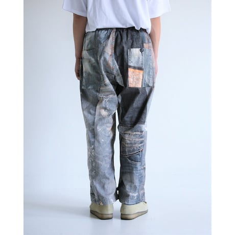 ARCHIVE DENIM COLLAGE WIDE EASY PANTS INDIGO