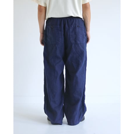 SULFUR DYED LINEN WIDE EASY PANTS