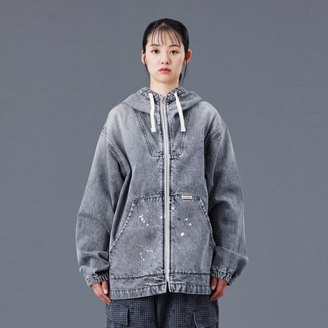 DENIM ZIP HOODIE