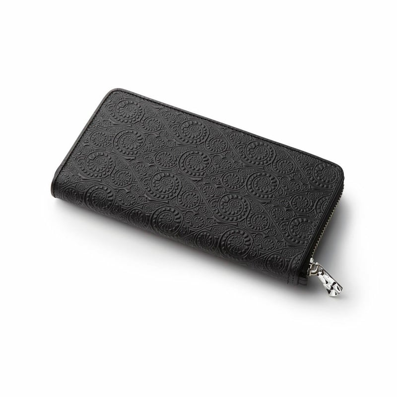 Vine Pattern Zip Long Wallet - BLACK | independ