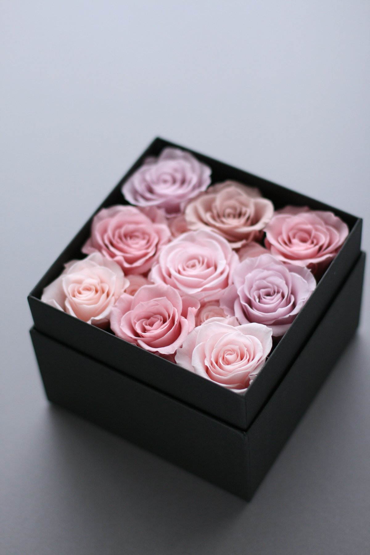 オーダーメイド】プリザーブドフラワー／スクエアボックス（ピンク