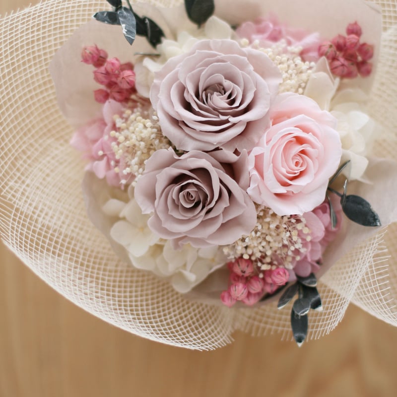 オーダーメイド】プリザーブドフラワー／スタンドミニブーケ（ピンク