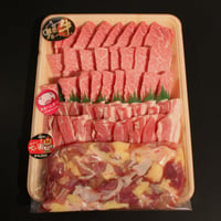 焼肉用3種セット(稲葉牛/メルヘンポーク/火ね鶏) 約1Kg