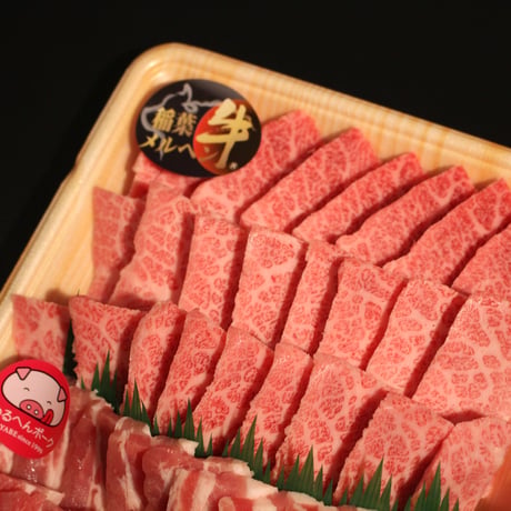 焼肉用3種セット(稲葉牛/メルヘンポーク/火ね鶏) 約1Kg