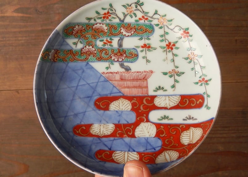 伊万里色絵５角皿 5枚 伊万里色絵5角皿 5枚