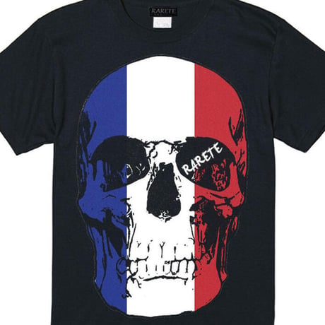 RARETE (ラルテ) ドクロ スカル フランス国旗 Tシャツ ブラック