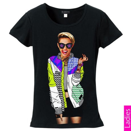 RARETE (ラルテ) Miley カラフル ジャケット　 Tシャツ ブラック 星柄 star (レディース）