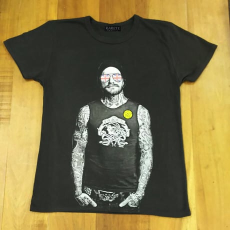 RARETE (ラルテ) イギリス国旗 グラサン タトゥー Tシャツ スミクロ 星柄 star