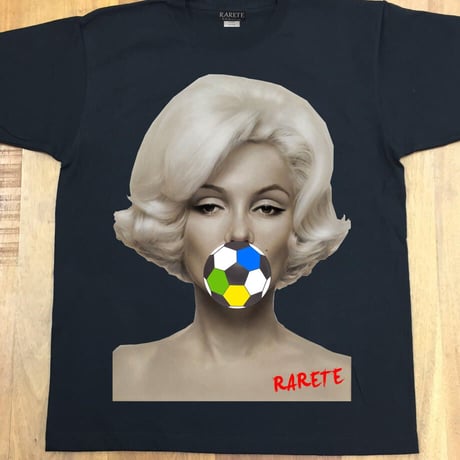 RARETE (ラルテ) マリリンモンロー サッカー ボール Tシャツ ブラック 星柄 star