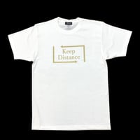 Eleven Nine / Tシャツ/ rogo /keep Distance /Gold ホワイト