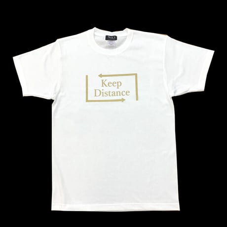 Eleven Nine / Tシャツ/ rogo /keep Distance /Gold ホワイト