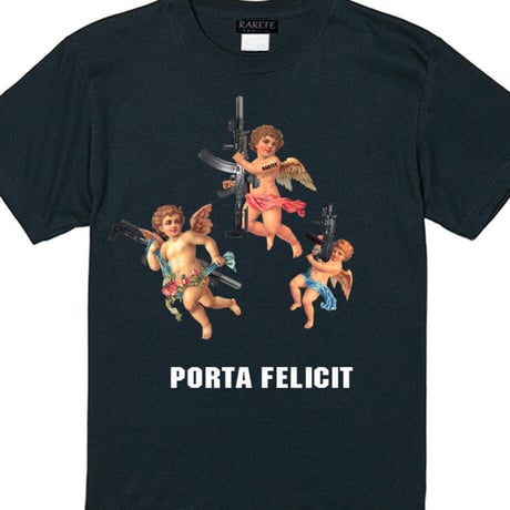 RARETE (ラルテ) 天使 gun Tシャツ ブラック