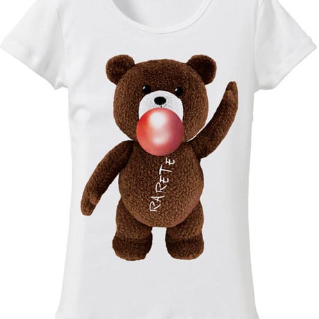 RARETE (ラルテ) テディベア ガム 茶色 Tシャツ Tシャツ ホワイト 星柄 star (レディース）