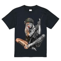 RARETE (ラルテ) Girl 迷彩 ハーフ Tシャツ ブラック