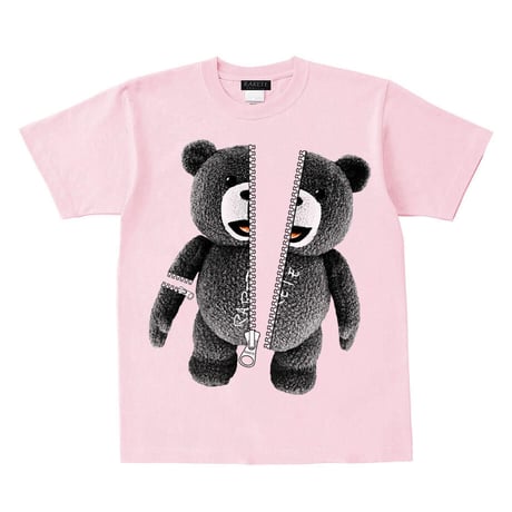 RARETE (ラルテ) ZIP テディベア ファスナー （グレイ）Tシャツ ライトピンク
