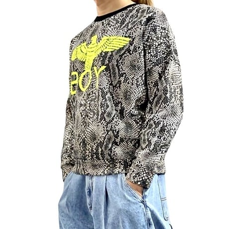 ボーイロンドン BOY LONDON イーグル ロゴ パンク 80年代ファッション 裏起毛 ドロップショルダー ショート丈 スウェット トレーナー