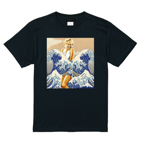 RARETE (ラルテ) 　マリリンモンロー 名画 コラージュ Tシャツ ブラック