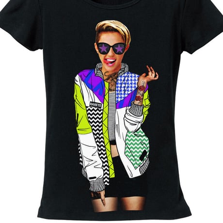RARETE (ラルテ) Miley カラフル ジャケット　 Tシャツ ブラック 星柄 star (レディース）