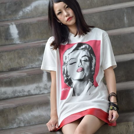 RARETE (ラルテ) マリリンモンロー キス　 ホワイト Tシャツ