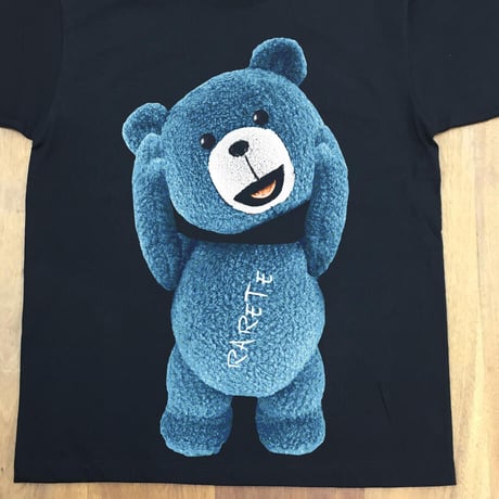 RARETE (ラルテ) テディベア　首とれた！ Tシャツ ブラック 星柄 star （ブルー）