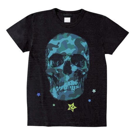 RARETE (ラルテ) 入手困難 ドクロ スカル 迷彩 ブルースミクロ Tシャツ 星柄 star